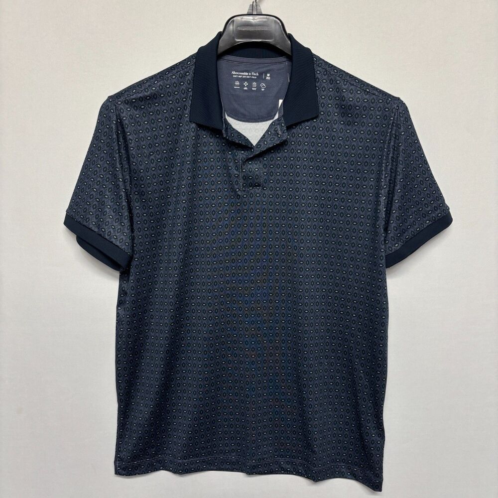 NWT Abercrombie & Fitch Men Soft A&F Air Knit Polo Shirt Size Medium C137 -2